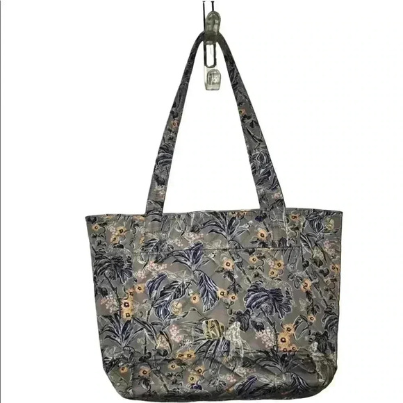 EUC 🔥Vera Bradley Small Tote Bag, Performance Twill in Rain Forest Toile - Picture 2 of 13